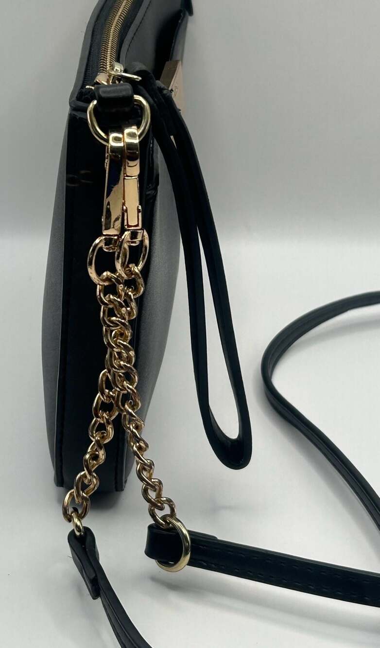 Aldo Black Small Crossbody Bag with Gold-Tone Half-Moon Hardware - Picture 8 of 10